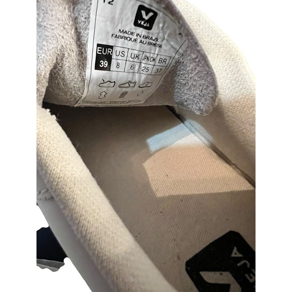 VEJA‎ CAMPO CHROMEFREE LEATHER SNEAKERS Extra White/Petale Rose Sz. 8 - Picture 5 of 5